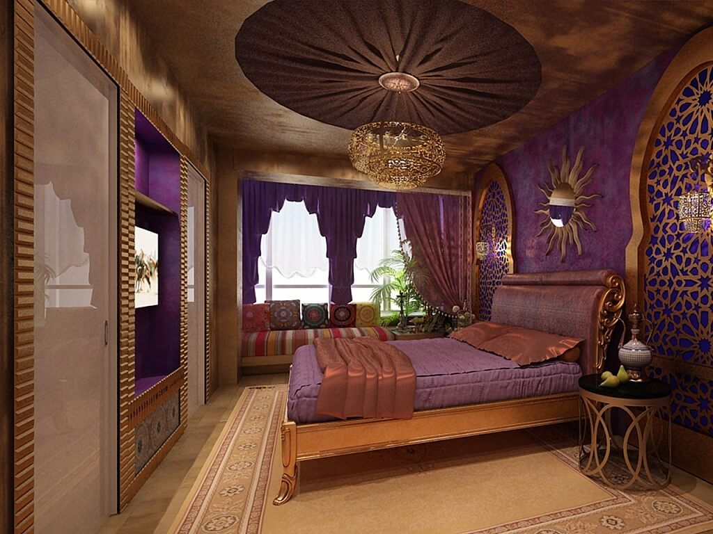 дизайн спальни в восточном стиле